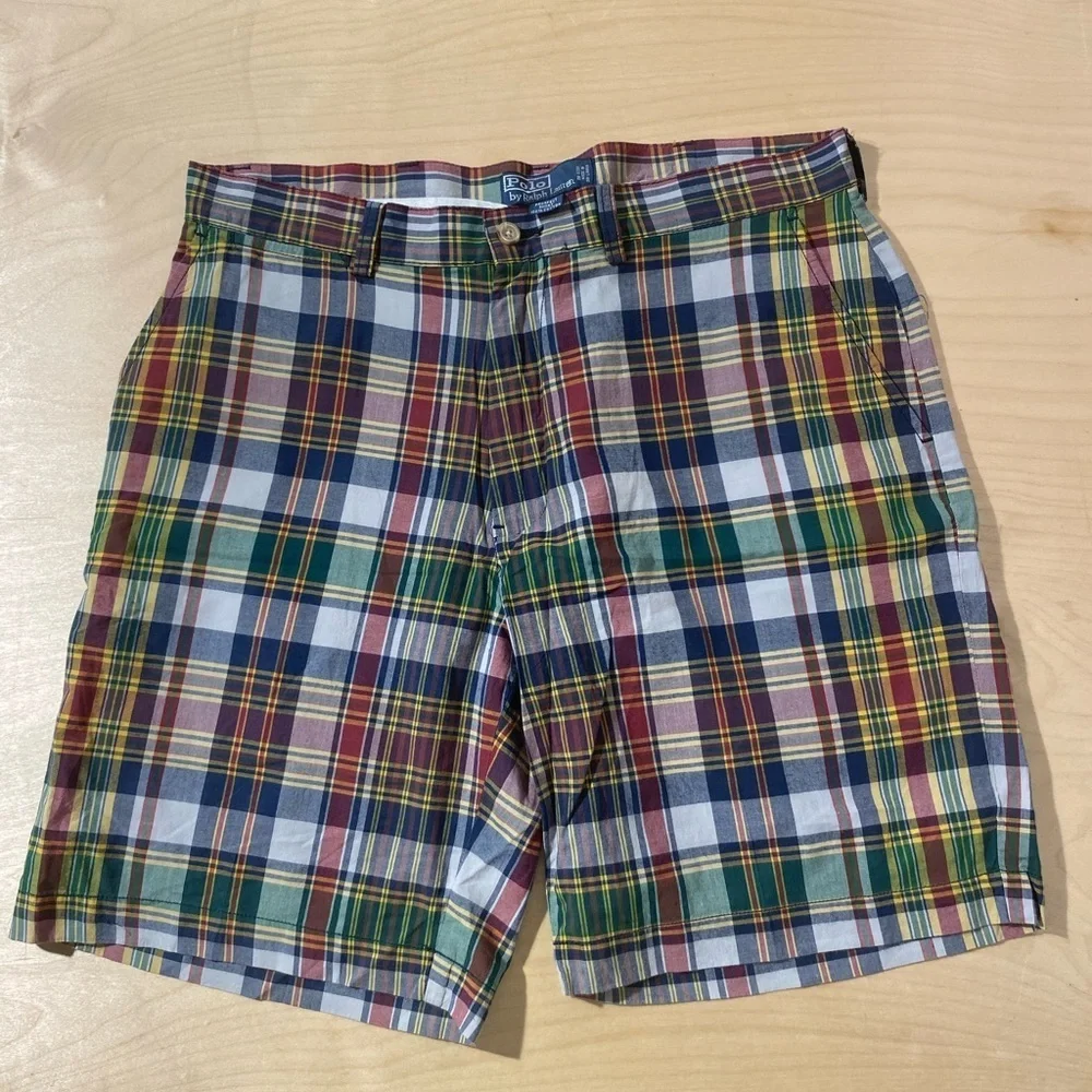 Polo by Ralph Lauren Men's Colorful Plaid Shorts 34 (OK)